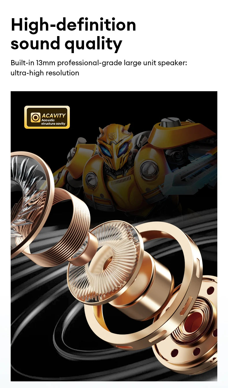 Genuine TRANSFORMERS TF-T51 Bluetooth Wireless Earphones Low Latency Gaming Earbuds Long Endurance High Music Headphones Choice