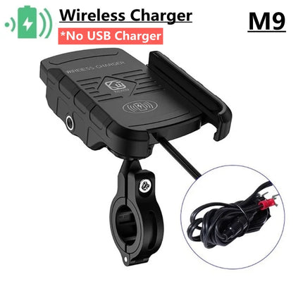 Aluminum Motorcycle Phone Holder Mount Moto Bicycle Handlebar Bracket 360 Rotating Cell Phone Stand for Motorcycle Bike Scooter