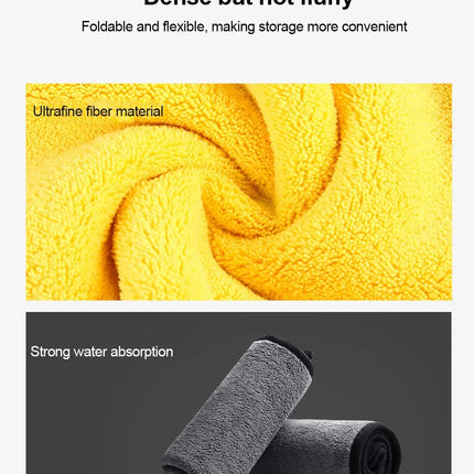 Car Wash Towels Cleaning Cloth Absorbent Dry Cloth General Purpose Microfiber Towel Thickened Yellow 30/40/60cm