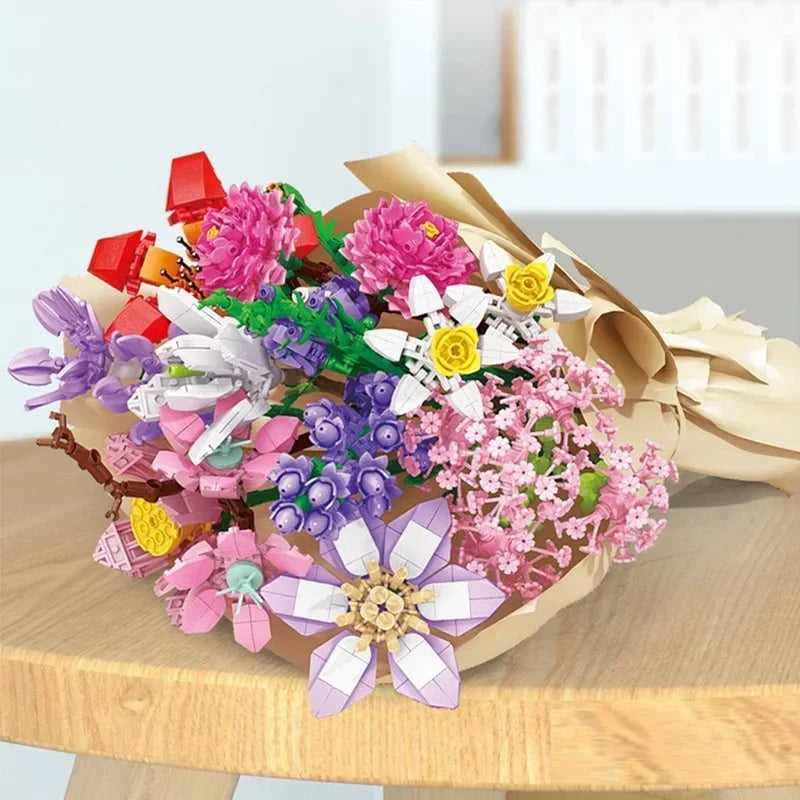 24 Days Flower Bouquet Building Blocks Christmas Advent Calendar Sunflower Countdown Advent Calendars Christmas Decoration 2025