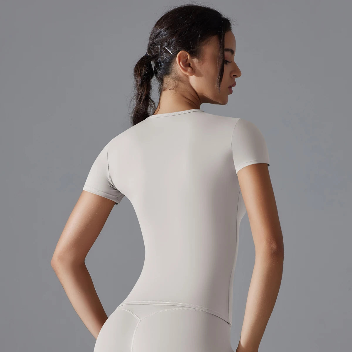 Yoga Vest Training Fitness Top Windproof Running Suit Solid Colour Cycling Fitness Quick Dry Women's Sweatshirt