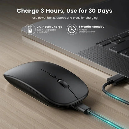 Xiaomi 2.4GHz Bluetooth Mouse Wireless USB Rechargeable Silence Ergonomics Double Model Mini Portable DPI Readjustable Keyboards
