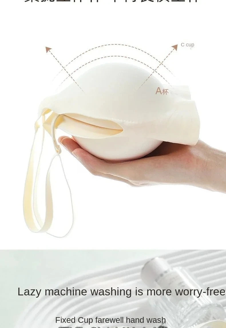 Flat Chest Solution Bra for Women Thickened Push Up Cups No Steel Ring Seamless Invisible Lift Small Chest Enhancement B C Cup