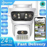 12MP Outdoors Wifi Camera 6K HD Three Lens Security PTZ IP Surveillanc Camera Human Auto Detect Tracking CCTV Camera ICESS APP