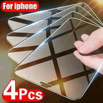 4Pcs Tempered Glass for IPhone 15 14 13 12 11 Pro Max Screen Protector For IPhone 13Mini 14 Plus