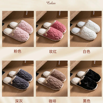 Cotton Slippers for Women Suitable for Spring Autumn Living Indoor Anti Slip Home Warm Home Couple Winter Furry Men Slippers