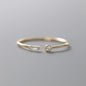 Modian Real 925 Sterling Silver Simple Thin Clear CZ Finger Rings Adjustable 14K Gold Ring For Women Wedding Jewelry Gifts
