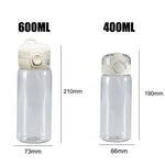 Straw 600/400ML Water Cup Princess Children Portable Plastic Mermaid Frozen Transparent Large Capacity Sport Water Bottle