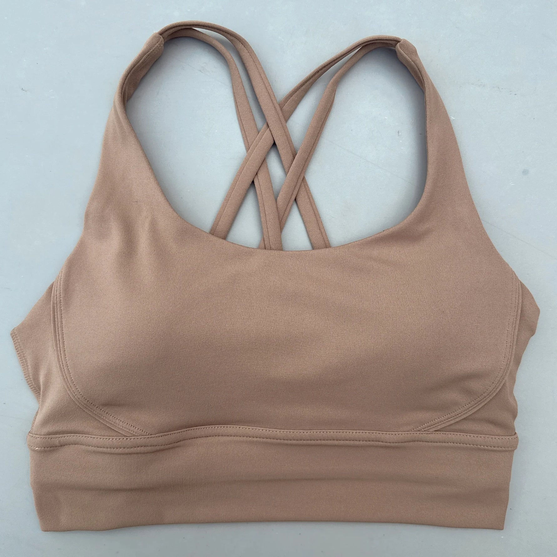 Solid Color Soft Cross Back Women Fitness Bra Tights Yoga Vest High Strength Shockproof Gym Sports Top Push Up With Chest Pad