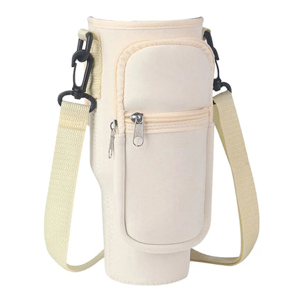 40oz Neoprene Water Bottle Carrier Bag For Stanley Quencher Cup Sleeve with Adjustable Shoulder Strap Water Bottle Holder Pouch