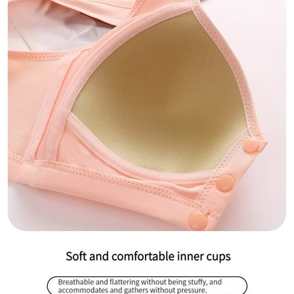 New Large Size Front Closure Mom Back Underwear Thin Section Comfortable Breathable Push Up Bra Glossy Lingerie For Women Sütyen