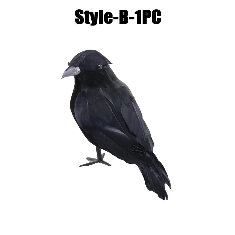 Simulation Black Crow Halloween Black Crow Props Simulation Fake Bird Ghost Festival Halloween Decoration Scary Toys
