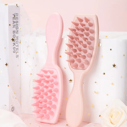 Silicone Shampoo Brush Scalp Massage Brush Head Washing Comb Long Handle Hair Massager Bath Brush Body Scrubber Hair Accessories