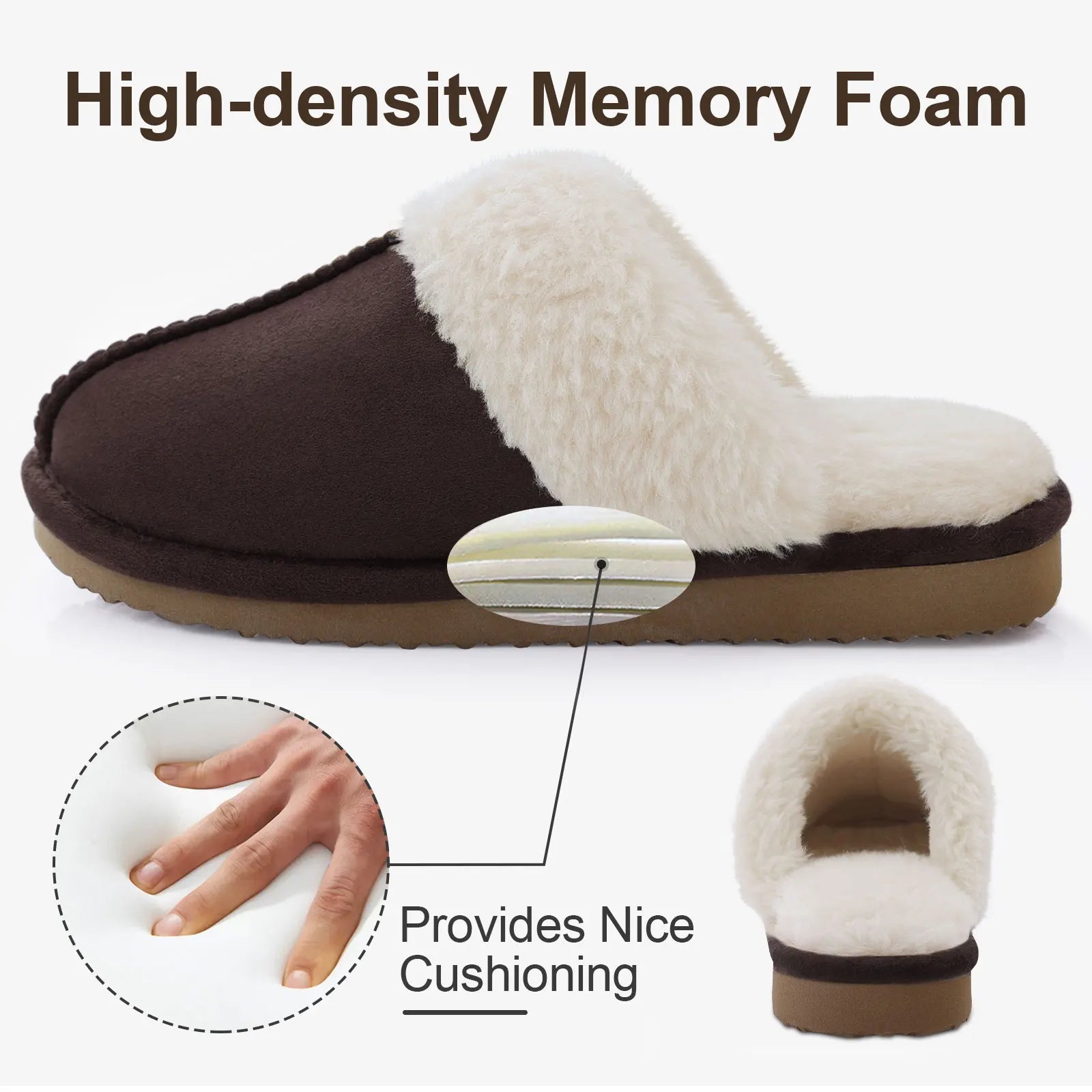 Comwarm Fluffy Winter Slippers For Women Furry Fuzzy Home Shoes Faux Fur House Plush Slippers Indoor Warm Comfy Mute Flats Slide