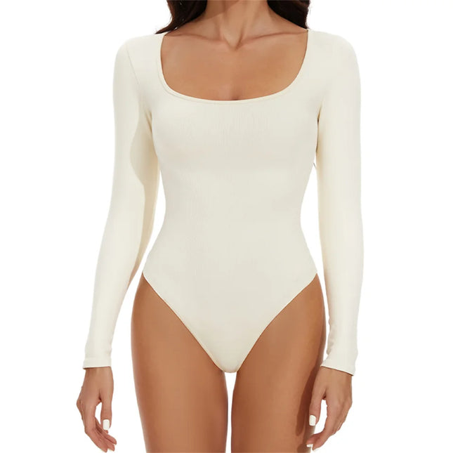 Female Underwear Open Crotch One-Piece Bodysuit Long Sleeve Seamless Waist Trainer Body Shaper Sheath Flat Belly Shapewear Woman