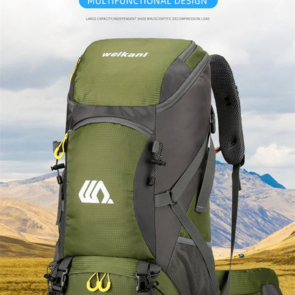50L Travel Backpack Camping Men Large Hiking Bag Tourist Rucksack Waterproof Outdoor Sports Climbing Mountaineering Bag Luggage