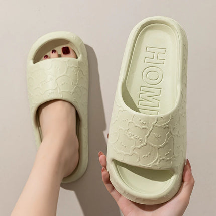 Women's Slippers Summer Cartoon Bear Printting Indoor Comfortable Soft Sole Slides Slip-on Bathroom EVA Flat Heel Fashion Shoes