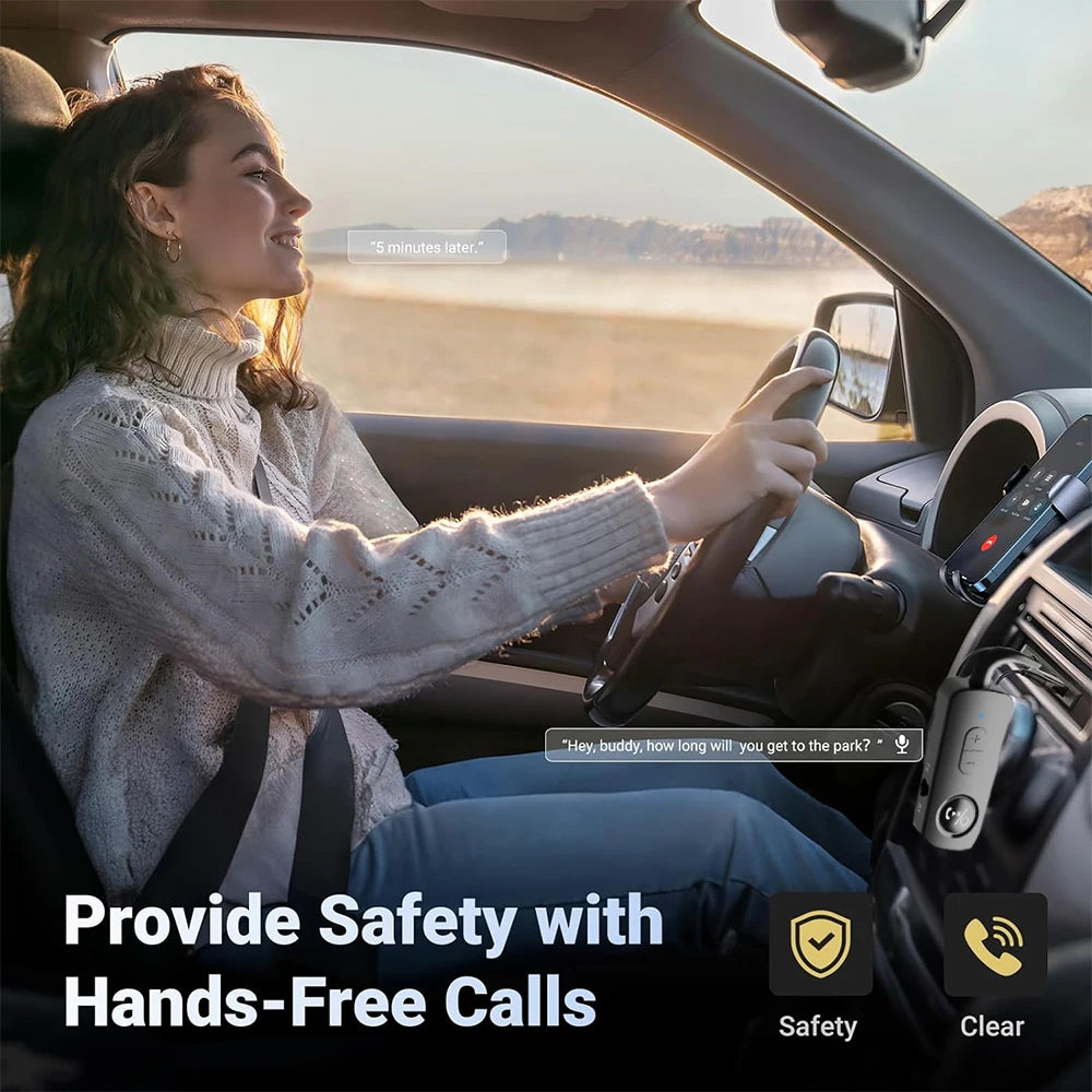 3.5mm Aux Bluetooth 5.3 Receiver Transmitter 2-in-1 Wireless Audio Adapter for TV Headset Car Radio Flight Mp3 Player Speaker