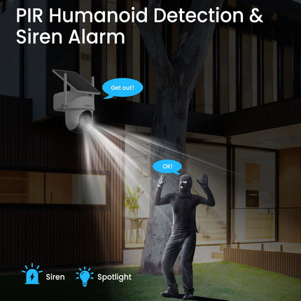 ARCCTV 4MP Wifi Solar Camera Kit Outdoor Wireless Security Surveillance Camera Set Siren Alarm Humanoid Detection Two Way Audio