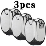 1/3Pcs Dirty Clothes Basket Skeleton Ventilated Foldable Easy Storage Portable Large Capacity Clothes Basket