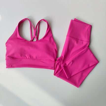 Yoga Suit Women High-end Sports Bras Leggings Slimming Hip Lifting Sports Fitness Bras and Leggings Tank Top Breathable Set