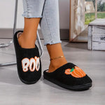Pumpkin Casual Slippers Women Home Halloween Designer Shoes Funny Autumn Winter Fluffy Indoor Fashion Plush Footwear 2025 Warm