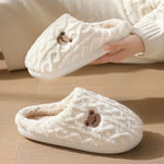 QYCKABY Women's Lovely Simplicity Fur Slippers Unisex Home Comfortable Plush Lined Slip On Shoes, Mens Warm Autumn Winter Slides