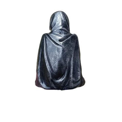 Black Clothes Mysterious Master Ornament Horror Black Robed Night Walker Gothic Sitting Resin Craft Ornament Desktop Decoration