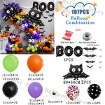 Halloween Bat Balloon Garland Arch Kit Black Orange Ballon 3D Bat Spider Sticker Eye Pumpkin Halloween Party Decoration Supplies