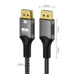 16K DP 2.1 8K@120Hz 4K@240Hz 80Gbps HDR Video Audio Displayport Cable Display Port for Laptop TV Xbox Projector Gaming Monitor
