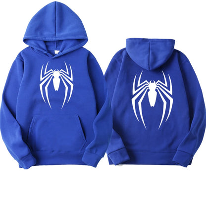 2024 New Men's Hoodie Street Fashion Spider Print Sweatshirt Fleece Ladies Casual Funny Loose Hoodie spiderman Men's clothing