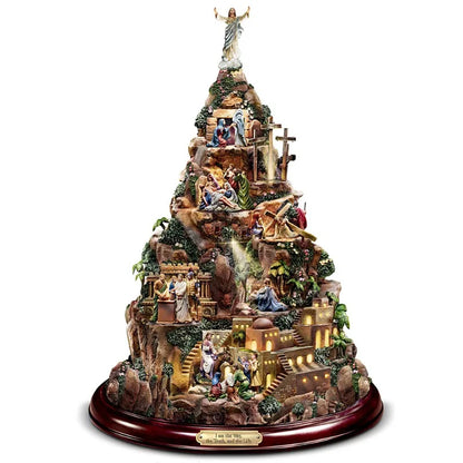 Christmas Tree Rotating Sculpture Train Decorations Paste Window  Stickers