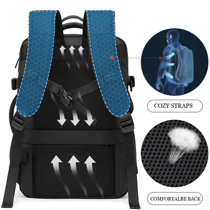 BANGE Aesthetic Men Business Backpack School Expandable USB Bag, Large Capacity 17.3 Laptop Waterproof Fashion Travel Backpack