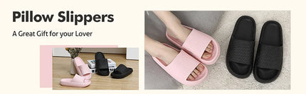 Women Bathroom Slippers Cloud Cushion Slides Summer Soft Thick Platform Home Men Indoor Non-slip Flat Flip Flops Quick Drying