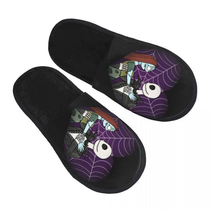 Custom Halloween Nightmare Before Christmas House Slippers Warm Jack Skellington Memory Foam Fluffy Slipper Indoor Outdoor Shoes