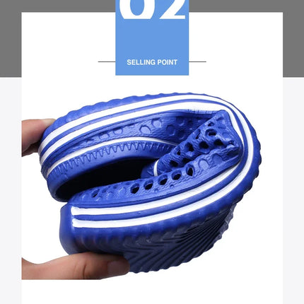 YRZL Mens Slippers Beach Shoes Unisex Hollow Outdoor Casual Men Beach Sandal Flip Flops Shoes Non-slip Size 36-45 Mens Slippers