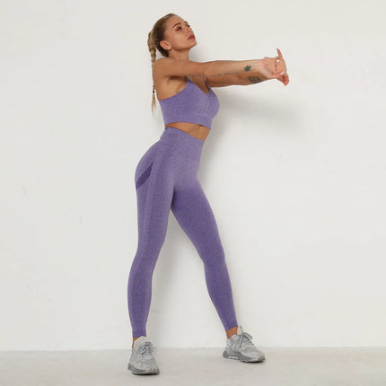 Women'sGym Tracksuit Fitness Yoga Sets Sportswear Workout Bra+High Waist Leggings Gym Clothing Seamless Bra Suit Sports Suits