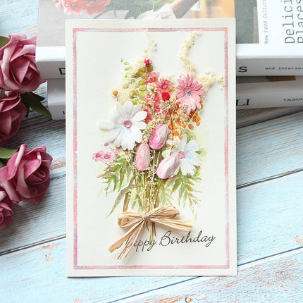 New Romantic Flower Birthday Christmas Card Greeting Cards Set Postcard Party Wedding Thank You Decorations Creative Girl Gifts