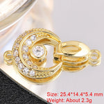 Juya Handmade 18K Gold Silver Plated Fastener Bail Connector Clasps Accessories For Needlework Pearls Beads Jewelry Making