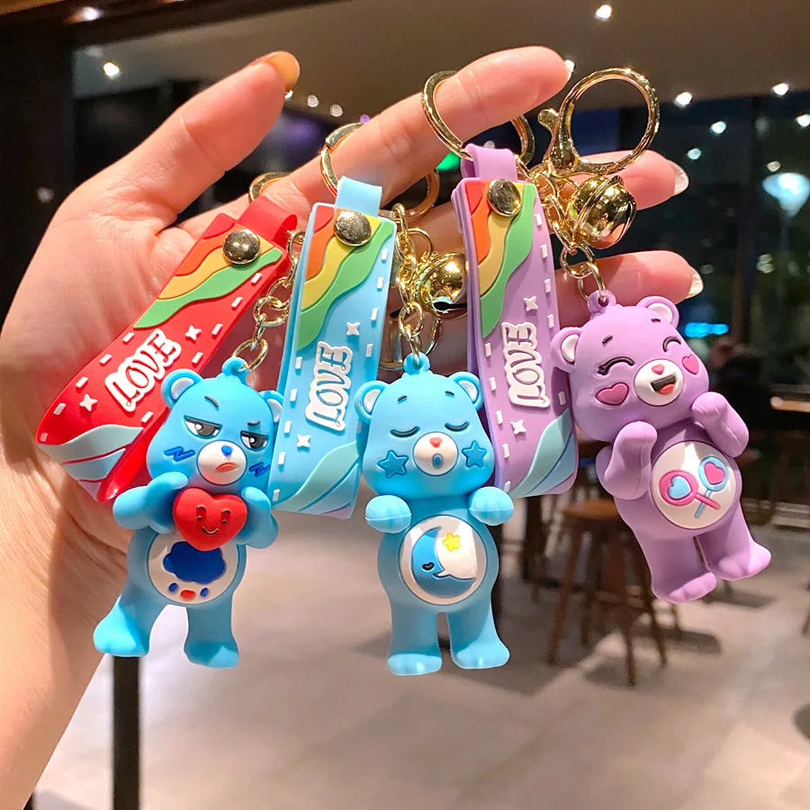 Cartoon Care Bears Movie Ii: A New Generation Popular Accessories, Love Bear Doll Keychains Couple Pendants Halloween Gift