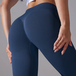 Crossover Waist Women Yoga Leggings Hips Lifting Gym Leggings Seamless Sport Pants High Waist Fitness Leggings Workout Running