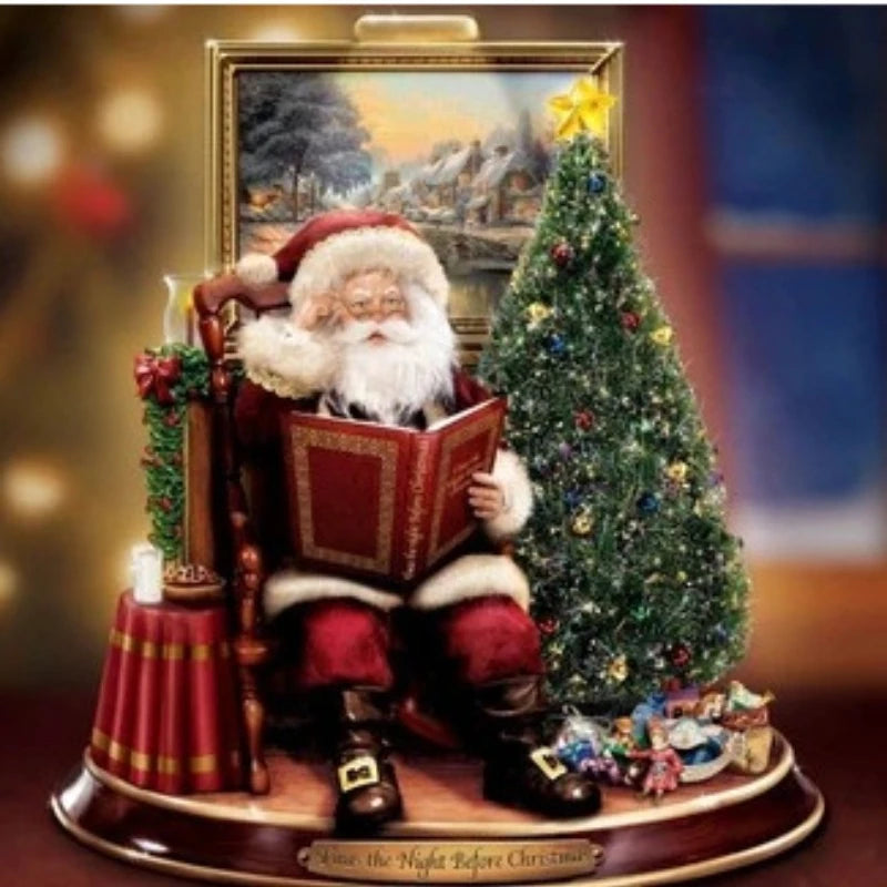 Christmas Tree Rotating Sculpture Train Decorations Paste Window  Stickers