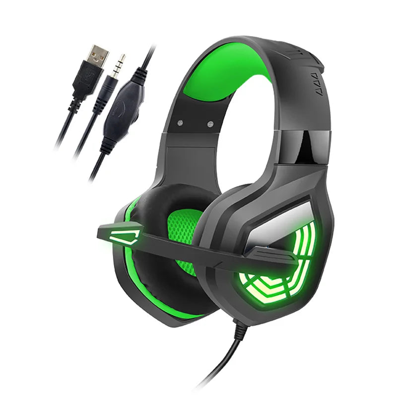 Gaming Headset USB Stereo Surround Wired Headphone with Noise Reduction Mic Earphones for Computer PC Gamer