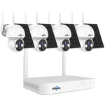 Hiseeu 4MP WiFi PTZ Solar IP Camera Security System Kit Night Vision Human Detection P2P Two-Way Audio 10CH NVR CCTV Camera Set