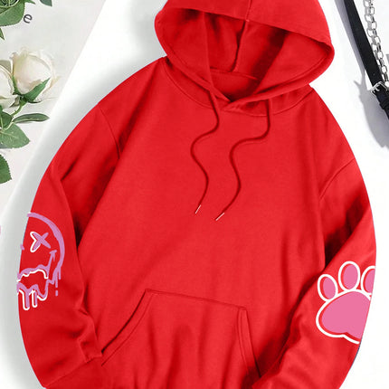 Hip Hop Street Casual Printed Female Hoodies Fashion Hoodie Oversize Loose New Sweatshirts Autumn Warm Fleece Clothing