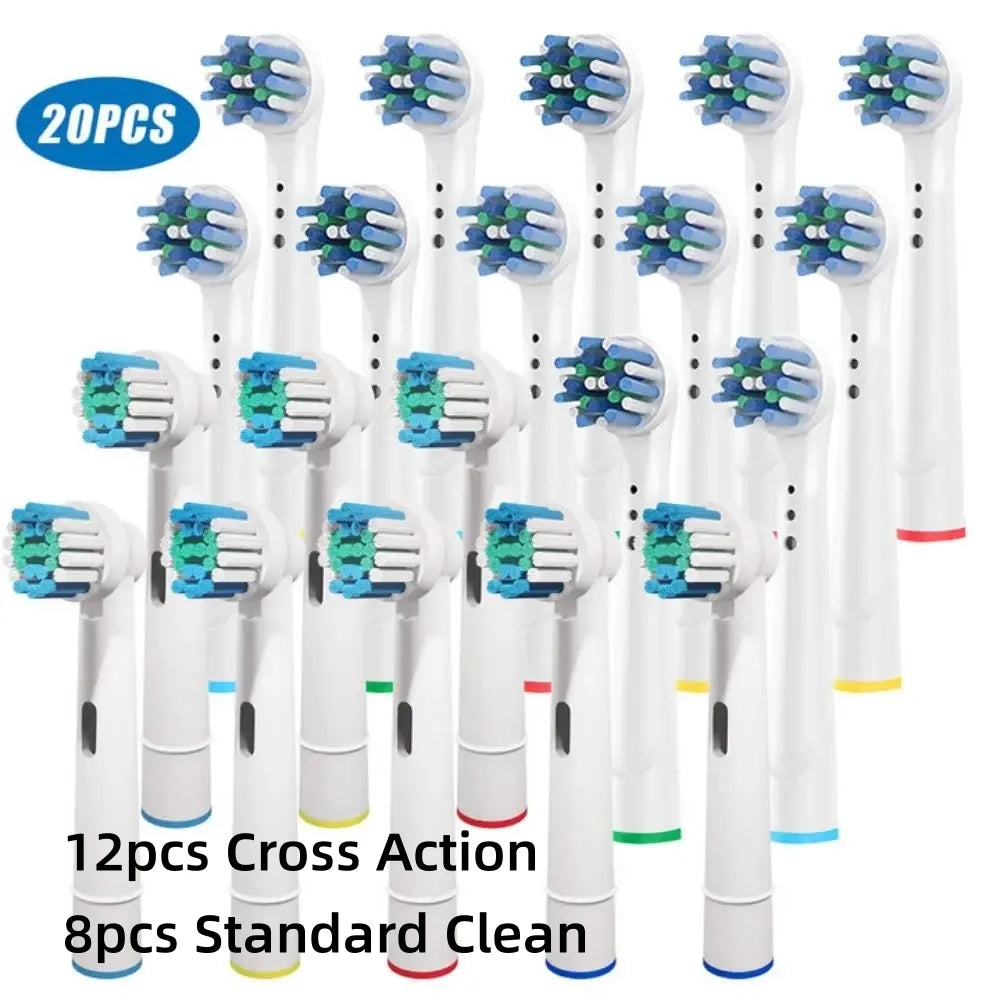 16/20PCS Brush Head nozzles for Oral B Electric Toothbrush Replacement Head Refill Sensitive Floss Cross Action for Oralb