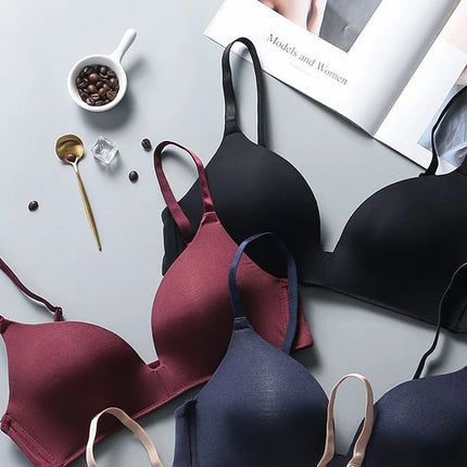 Ultra Thin Sexy Ice Silk Wireless Bra For Women Sexy Gather Underwear Push Up Simple Lingerie Seamless Brassiere Bralettle