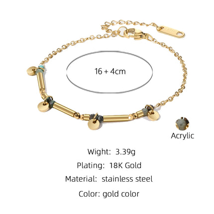 YACHAN 18K Gold PVD Plated Stainless Steel Chain Bracelets for Women Charm African Turquoise Natural Stone Trendy Jewelry Gift