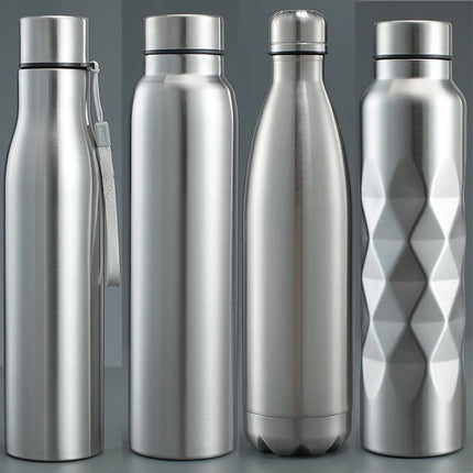 1pc 750ml/1000ml Stainless Steel Water Bottle, Large Capacity Portable Sports Bottles For Outdoor Camping Hiking Travel
