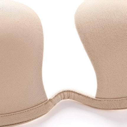 Push Up Bras Backless Women's Bra Low Cut Sexy Gather Brassiere Open Back Wedding Underwear Invisible Seamless Deep V Lingerie